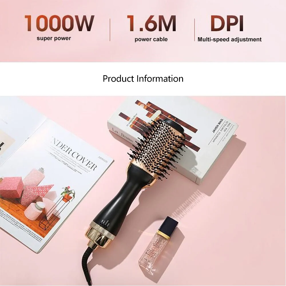 Hair Dryer and Straightening Brush 3 In 1 Electric Hot Air Brush Women Heating Comb Professional Hair Straightening Brush - Image 5