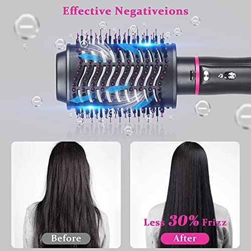 Hair Dryer Brush, 4 in 1 One Step Professional Hot Air Brush for Curling Drying Straightening Combing, [Ceramic Coating][Negative Ion] Volumizer Blow Dryer Brush Gray - Image 3