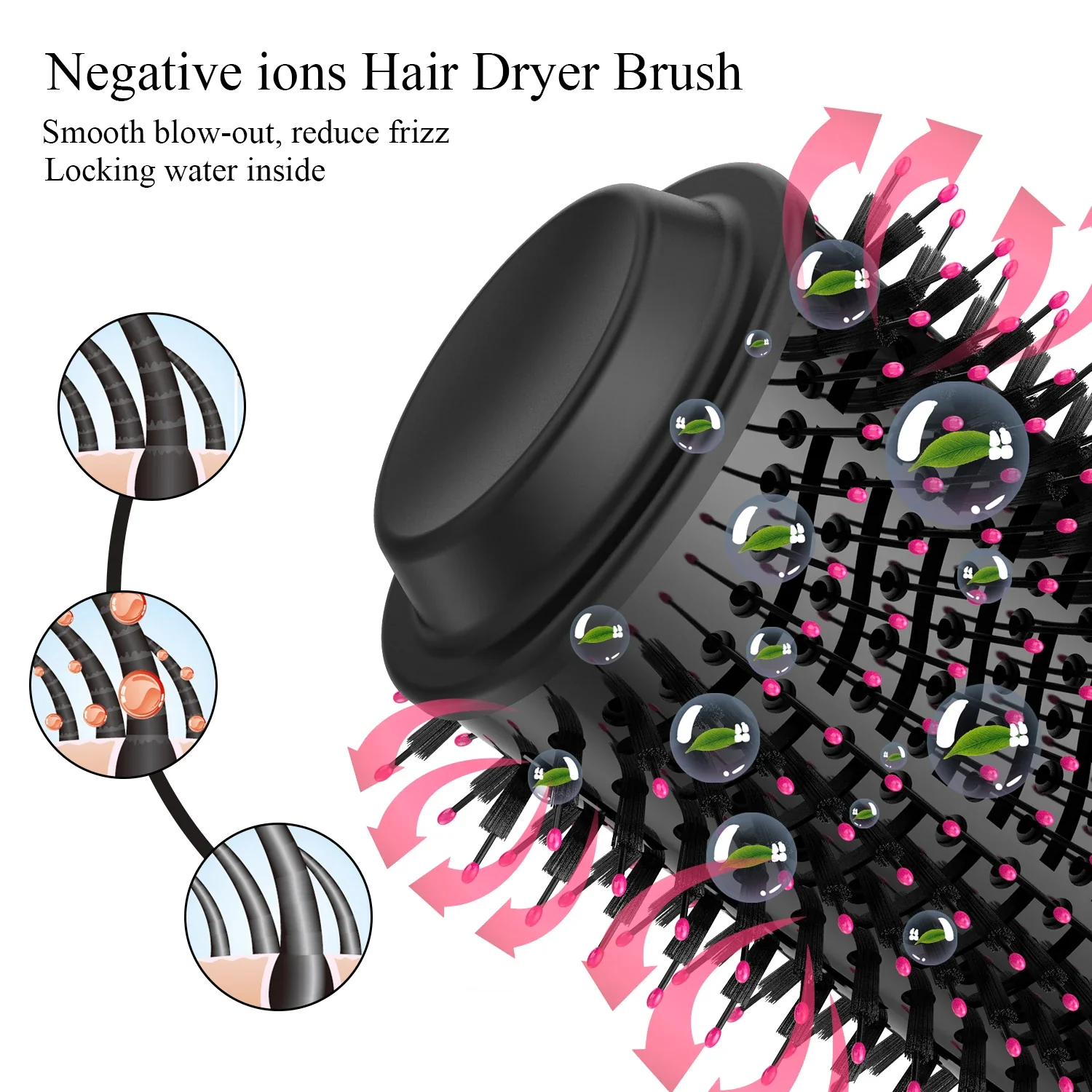 Hair Dryer Hot Air Brush Styler and Volumizer Hair Straightener Curler Comb Roller One Step Electric Ion Blow Dryer Brush - Image 3