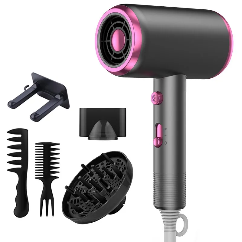 Hair Dryer with Diffuser Blow Dryer Comb Brush 1800W Ionic Hair Dryers with DiffuserConstant Temperature Hair Care Without Dama - Image 3