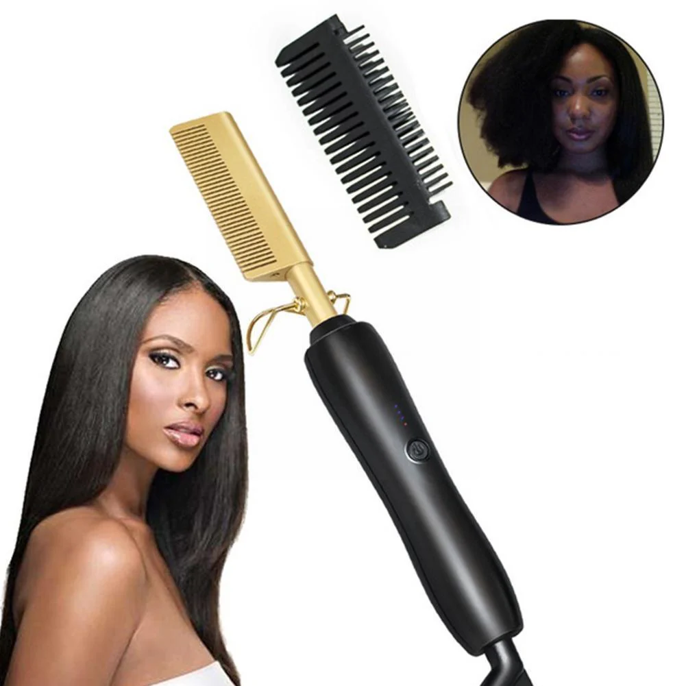 Hair Straightener Electric Straightening Comb Hot Heating Hair Styler Curler Hair Iron Straight Corrugation Comb Comb Curli E6D1 - Image 9