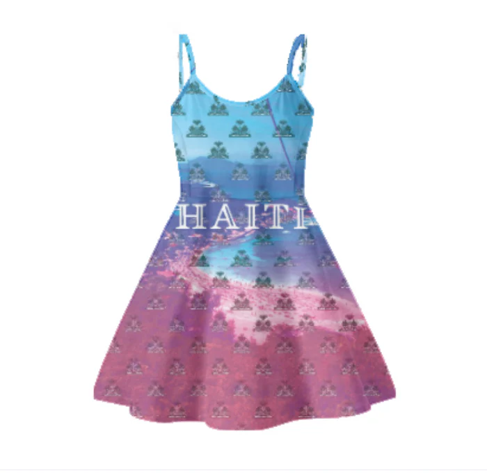 Haiti flag clothing ladies sleeveless slip dresses red and blue haitian flag design backless sling dress hot summer slip skirts - Image 9