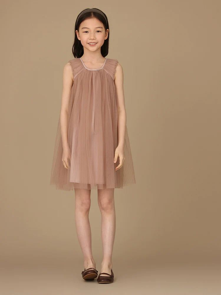 Haitou Children's Clothing Matching Lotus Root Starch Sleeveless Vest Kids Dress Sweet Elegant Girl Princess Dress Tulle Skirt Summer - Image 2
