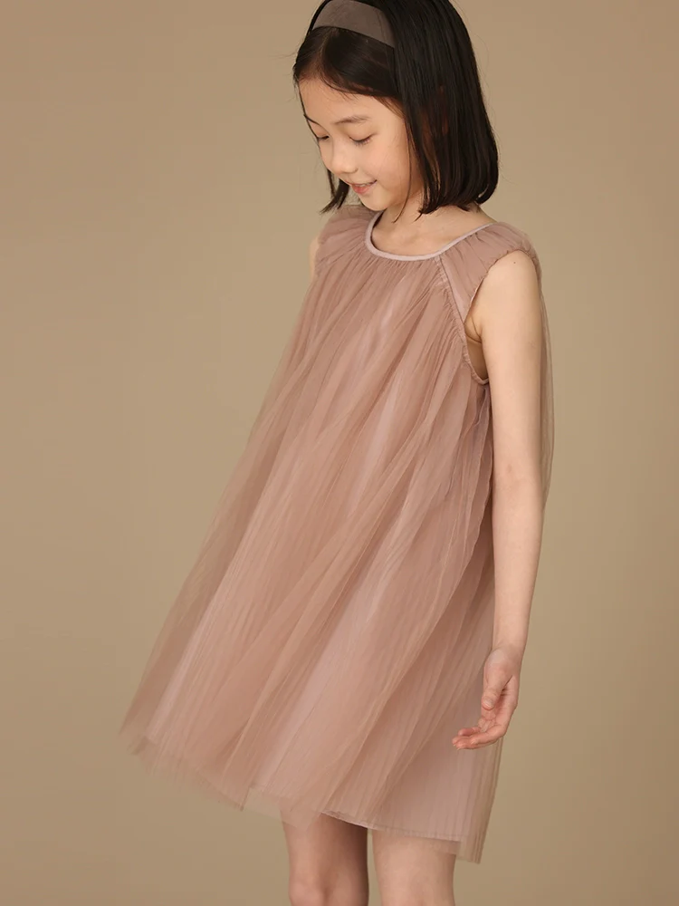 Haitou Children's Clothing Matching Lotus Root Starch Sleeveless Vest Kids Dress Sweet Elegant Girl Princess Dress Tulle Skirt Summer - Image 4
