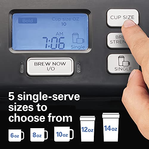 Hamilton Beach 49902 FlexBrew Trio 2-Way Coffee Maker, Compatible with K-Cup Pods or Grounds, Combo, Single Serve & Full 12c Pot, Black - Fast Brewing - Image 3