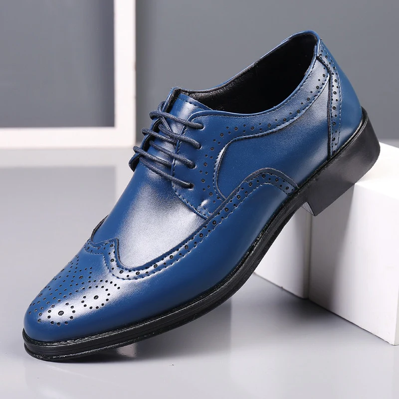 Handcrafted Mens  Oxford Shoes Genuine Calfskin Leather Brogue Dress Shoes Classic Business Formal Shoes Man - Image 4