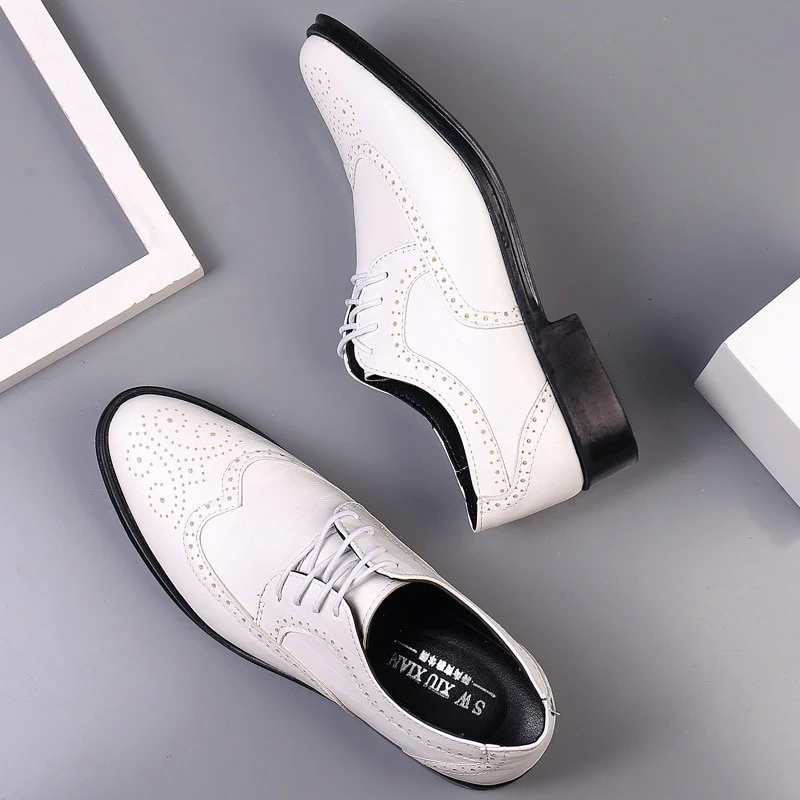Handcrafted Mens  Oxford Shoes Genuine Calfskin Leather Brogue Dress Shoes Classic Business Formal Shoes Man - Image 9