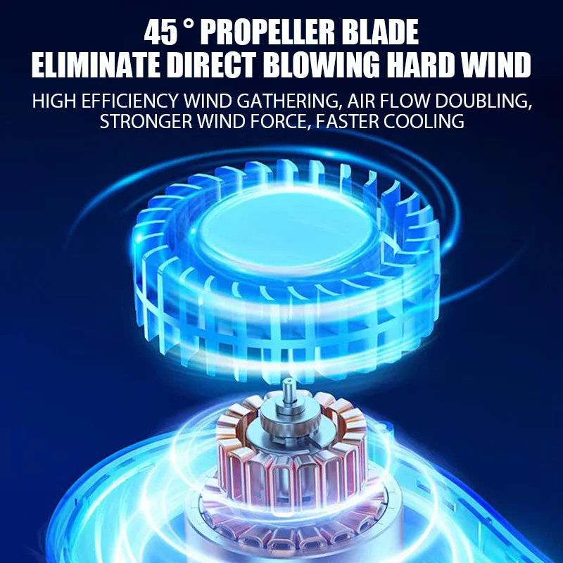 Hanging Neck Fan Digital Display Power Ventilador Bladeless Neckband Fan Portable Mini Air Cooler USB Rechargeable Electric Fans - Image 5