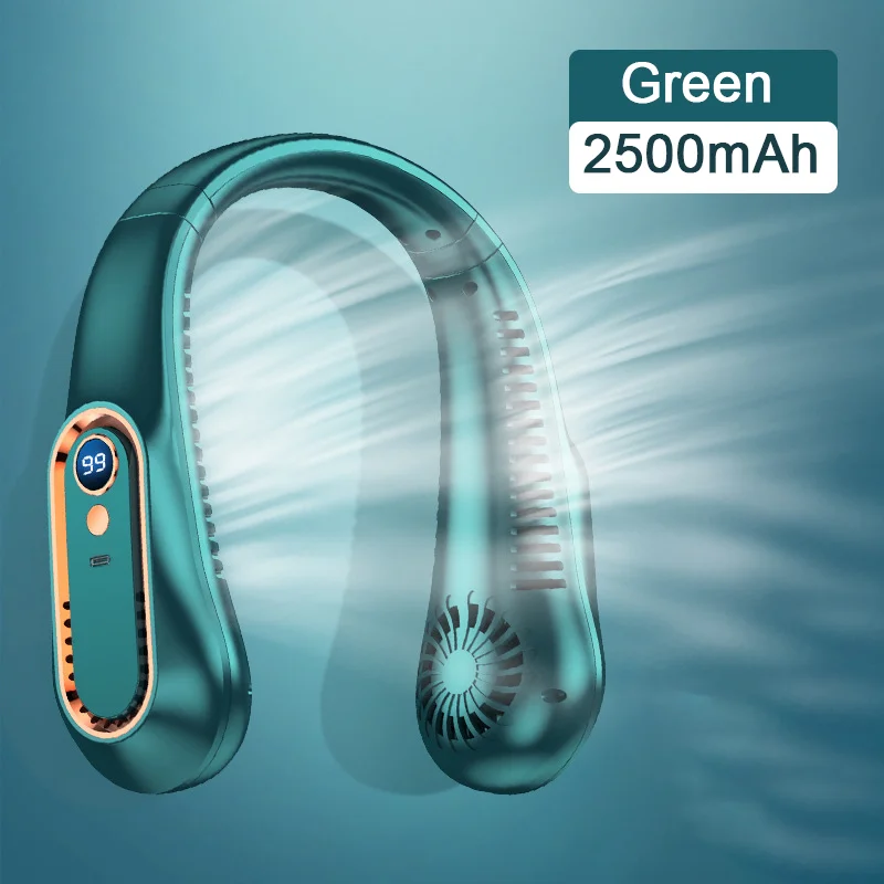 Hanging Neck Fan Digital Display Power Ventilador Bladeless Neckband Fan Portable Mini Air Cooler USB Rechargeable Electric Fans - Image 9
