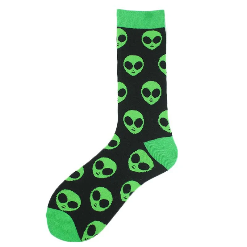 Happy Funny Unisex Painting UFO Astronaut Outer Space Rocket Star War Men Crew Socks Streetwear Cotton Male Skateboard Dress - Image 10