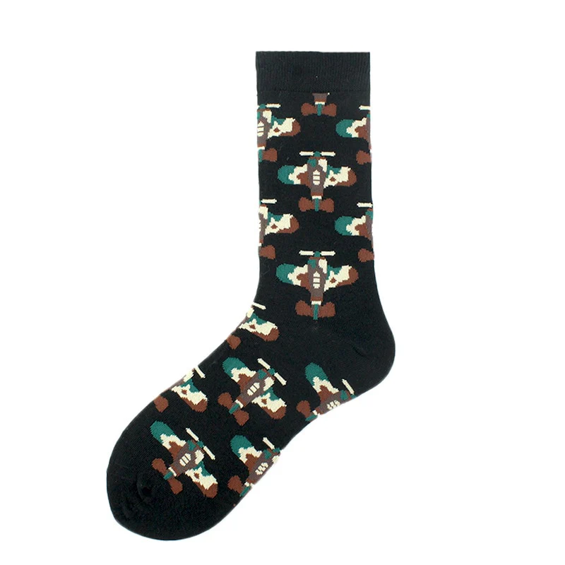 Happy Funny Unisex Painting UFO Astronaut Outer Space Rocket Star War Men Crew Socks Streetwear Cotton Male Skateboard Dress - Image 20