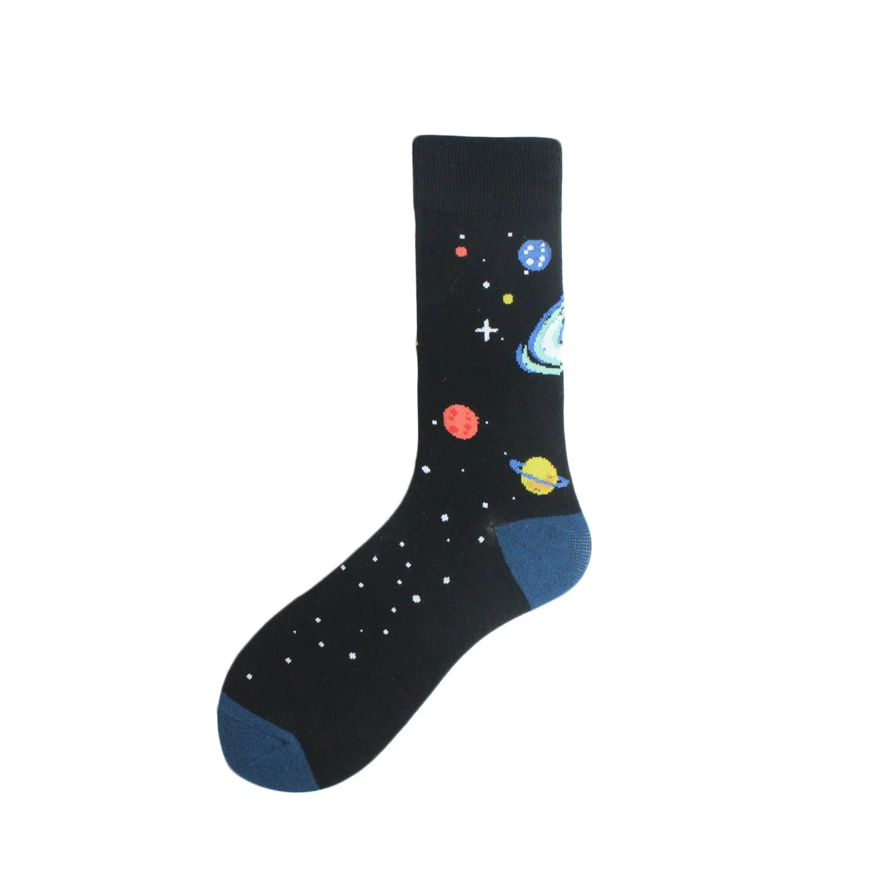 Happy Funny Unisex Painting UFO Astronaut Outer Space Rocket Star War Men Crew Socks Streetwear Cotton Male Skateboard Dress - Image 5