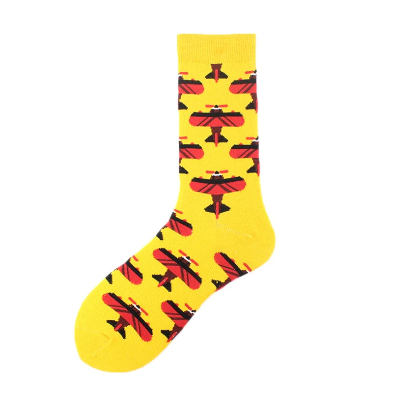 Happy Funny Unisex Painting UFO Astronaut Outer Space Rocket Star War Men Crew Socks Streetwear Cotton Male Skateboard Dress - Image 8