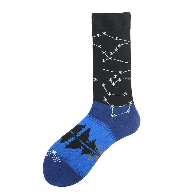 Happy Funny Unisex Painting UFO Astronaut Outer Space Rocket Star War Men Crew Socks Streetwear Cotton Male Skateboard Dress - Image 9