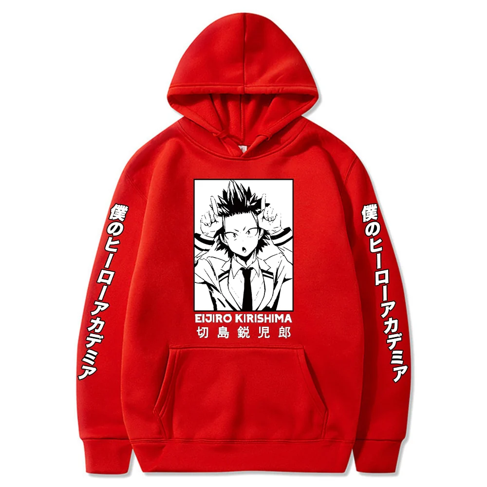 Harajuku Hoodie My Hero Academia Kirishima Eijiro Printed Men/women Hoodie Long Sleeve Sweatshirt - Image 6