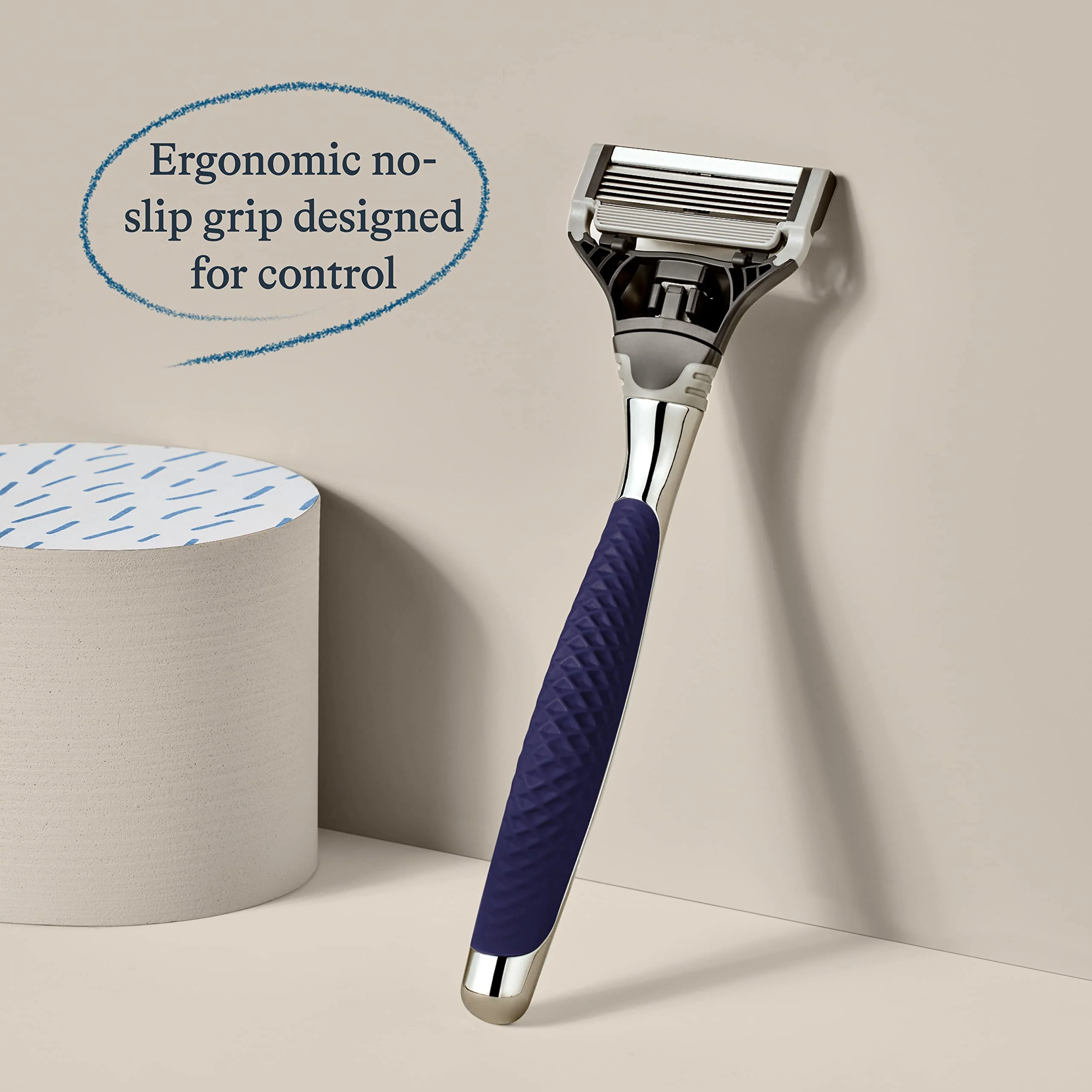Harry's Razors for Men - Chrome Razor Handle | 5 Blade Razor with Lubricating Strip & Precision Trimmer, 3 Cartridges - Image 4