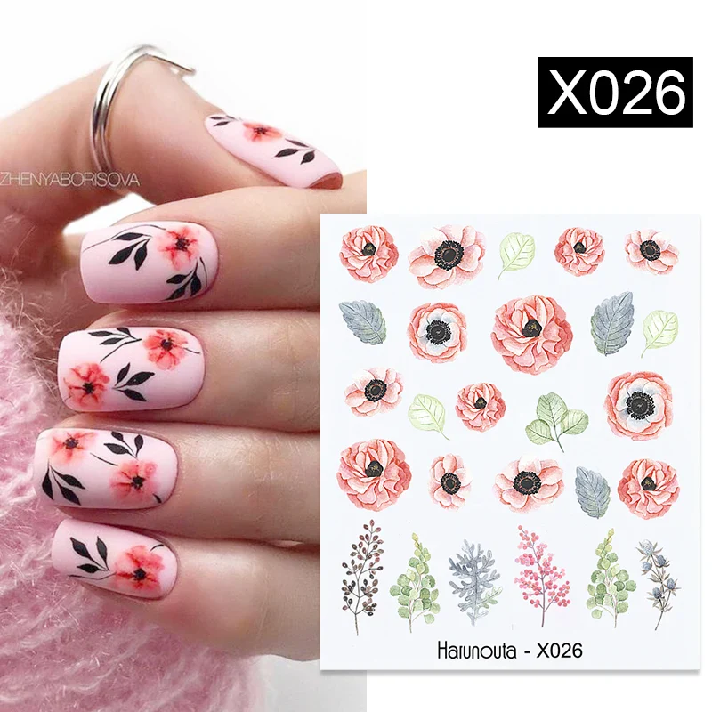 Harunouta 1 Sheet Nail Water Decals Transfer Lavender Spring Flower Leaves Nail Art Stickers Nail Art Manicure DIY - Image 13