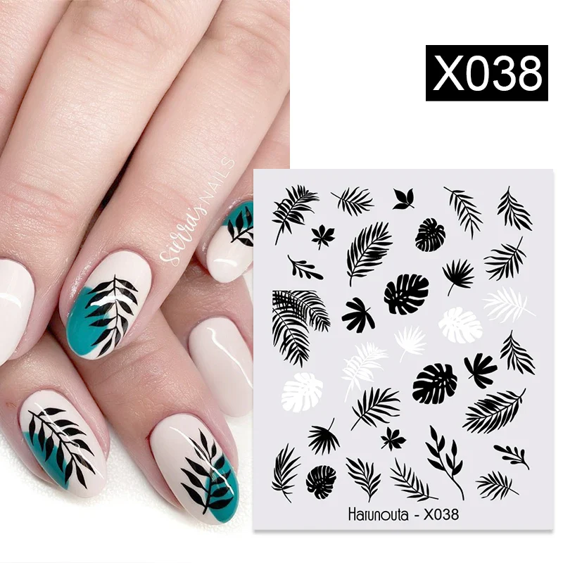 Harunouta 1 Sheet Nail Water Decals Transfer Lavender Spring Flower Leaves Nail Art Stickers Nail Art Manicure DIY - Image 15