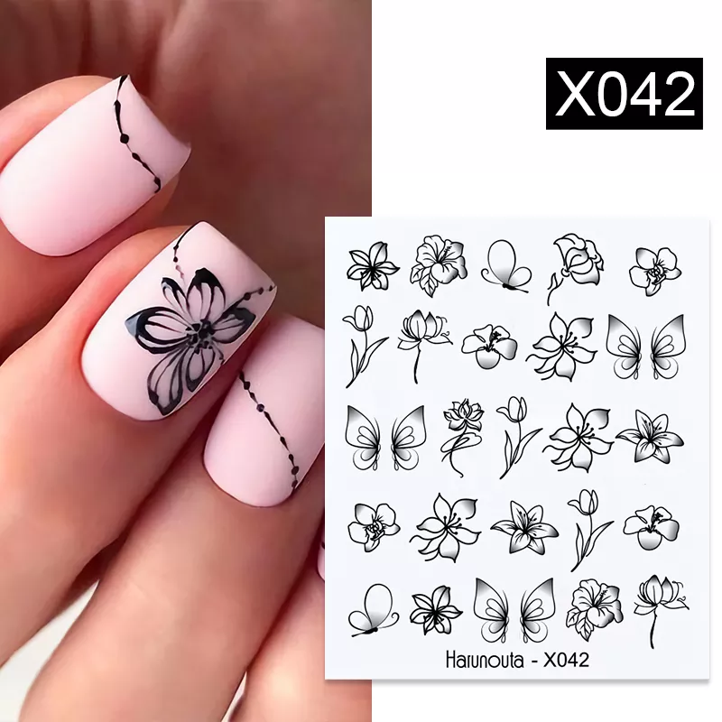 Harunouta 1 Sheet Nail Water Decals Transfer Lavender Spring Flower Leaves Nail Art Stickers Nail Art Manicure DIY - Image 16