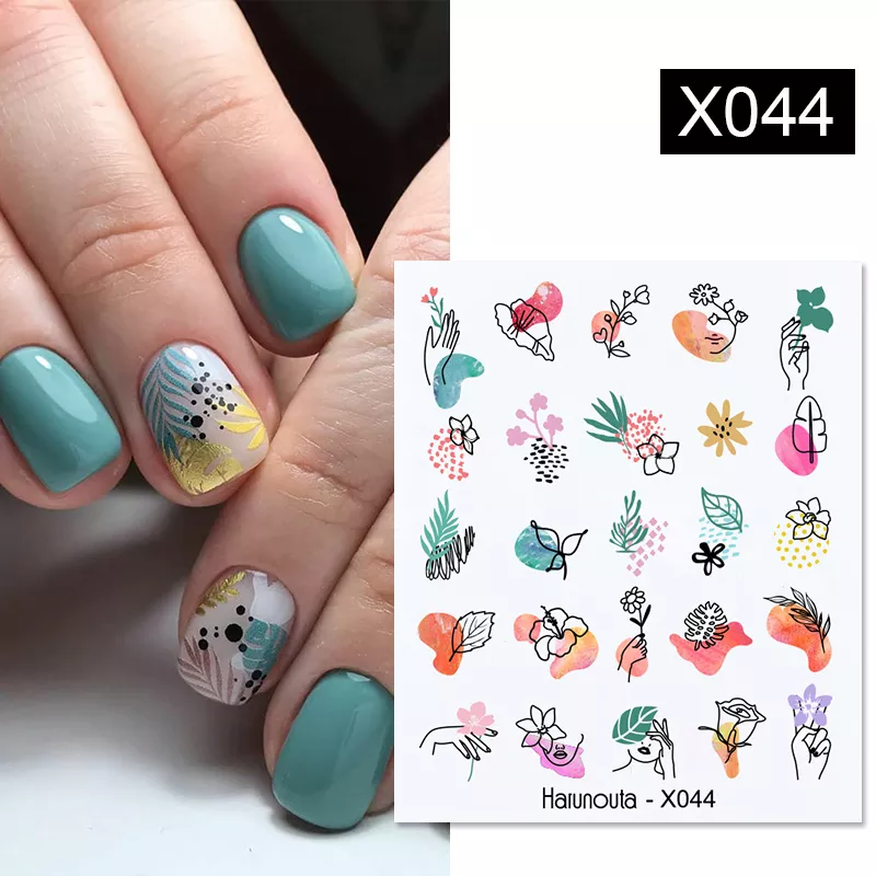 Harunouta 1 Sheet Nail Water Decals Transfer Lavender Spring Flower Leaves Nail Art Stickers Nail Art Manicure DIY - Image 18