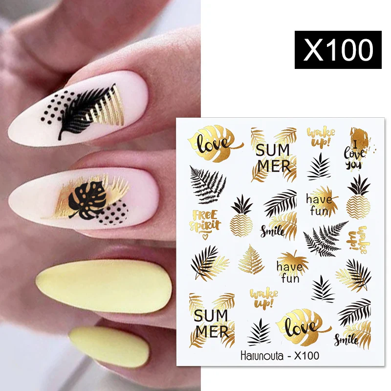 Harunouta 1 Sheet Nail Water Decals Transfer Lavender Spring Flower Leaves Nail Art Stickers Nail Art Manicure DIY - Image 30