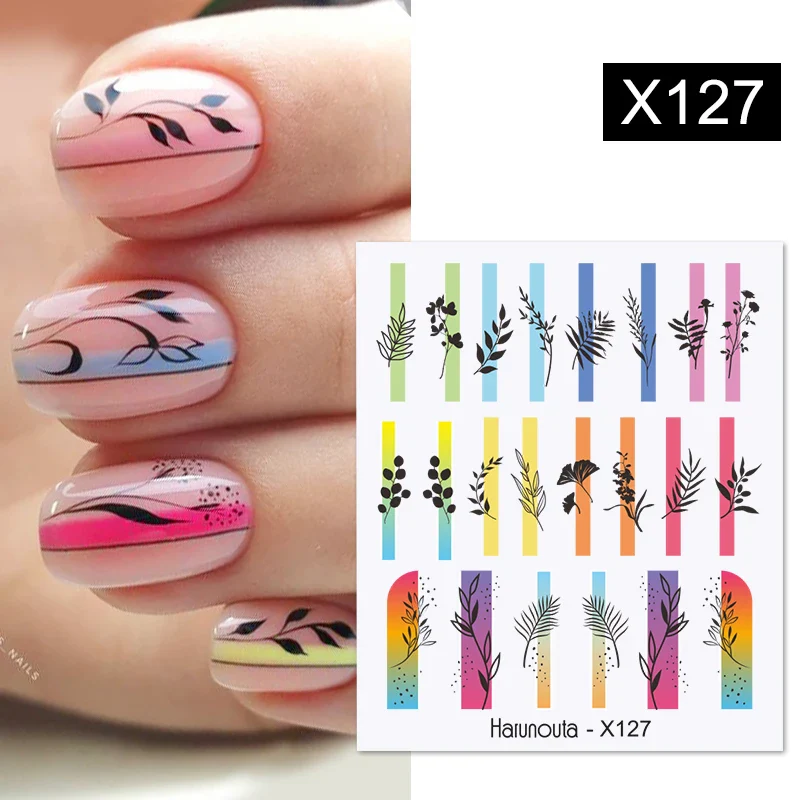 Harunouta 1 Sheet Nail Water Decals Transfer Lavender Spring Flower Leaves Nail Art Stickers Nail Art Manicure DIY - Image 33