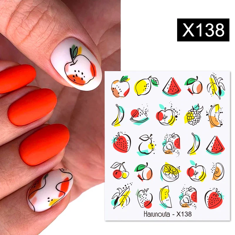Harunouta 1 Sheet Nail Water Decals Transfer Lavender Spring Flower Leaves Nail Art Stickers Nail Art Manicure DIY - Image 36