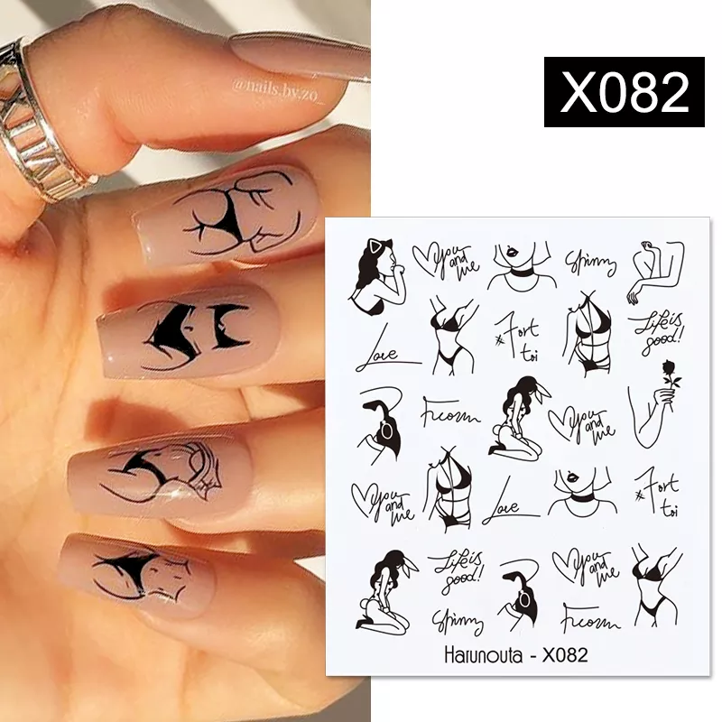 Harunouta 1 Sheet Nail Water Decals Transfer Lavender Spring Flower Leaves Nail Art Stickers Nail Art Manicure DIY - Image 54