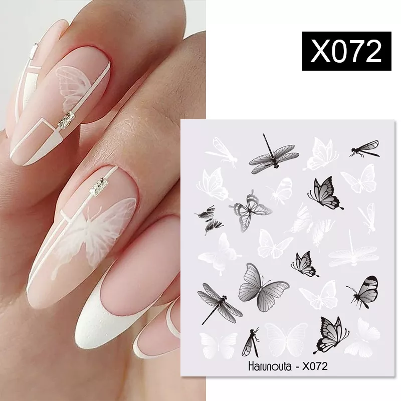 Harunouta 1 Sheet Nail Water Decals Transfer Lavender Spring Flower Leaves Nail Art Stickers Nail Art Manicure DIY - Image 57