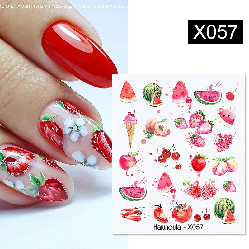 Harunouta 1 Sheet Nail Water Decals Transfer Lavender Spring Flower Leaves Nail Art Stickers Nail Art Manicure DIY - Image 60