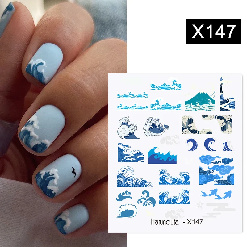 Harunouta 1 Sheet Nail Water Decals Transfer Lavender Spring Flower Leaves Nail Art Stickers Nail Art Manicure DIY - Image 69