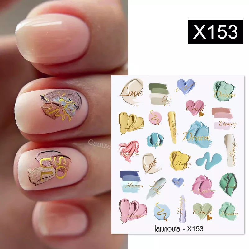 Harunouta 1 Sheet Nail Water Decals Transfer Lavender Spring Flower Leaves Nail Art Stickers Nail Art Manicure DIY - Image 75