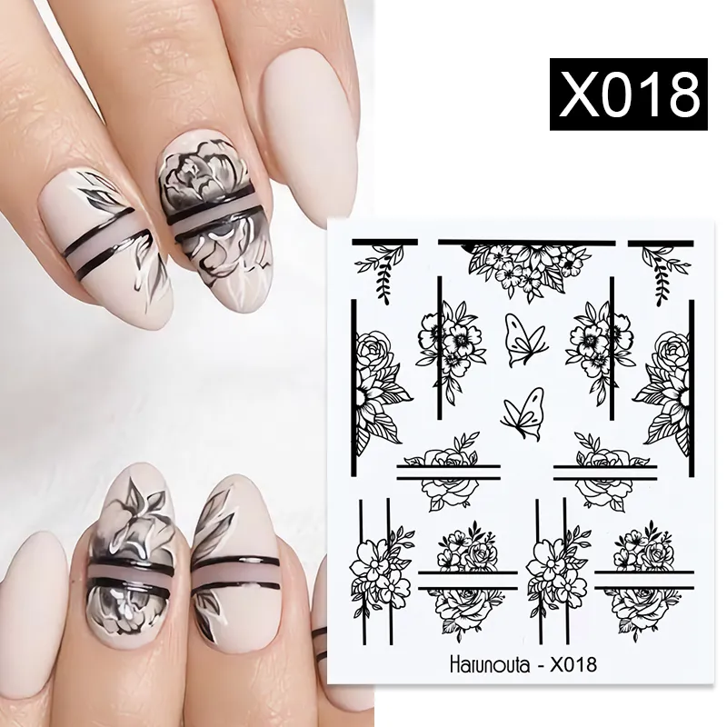 Harunouta 1 Sheet Nail Water Decals Transfer Lavender Spring Flower Leaves Nail Art Stickers Nail Art Manicure DIY - Image 78