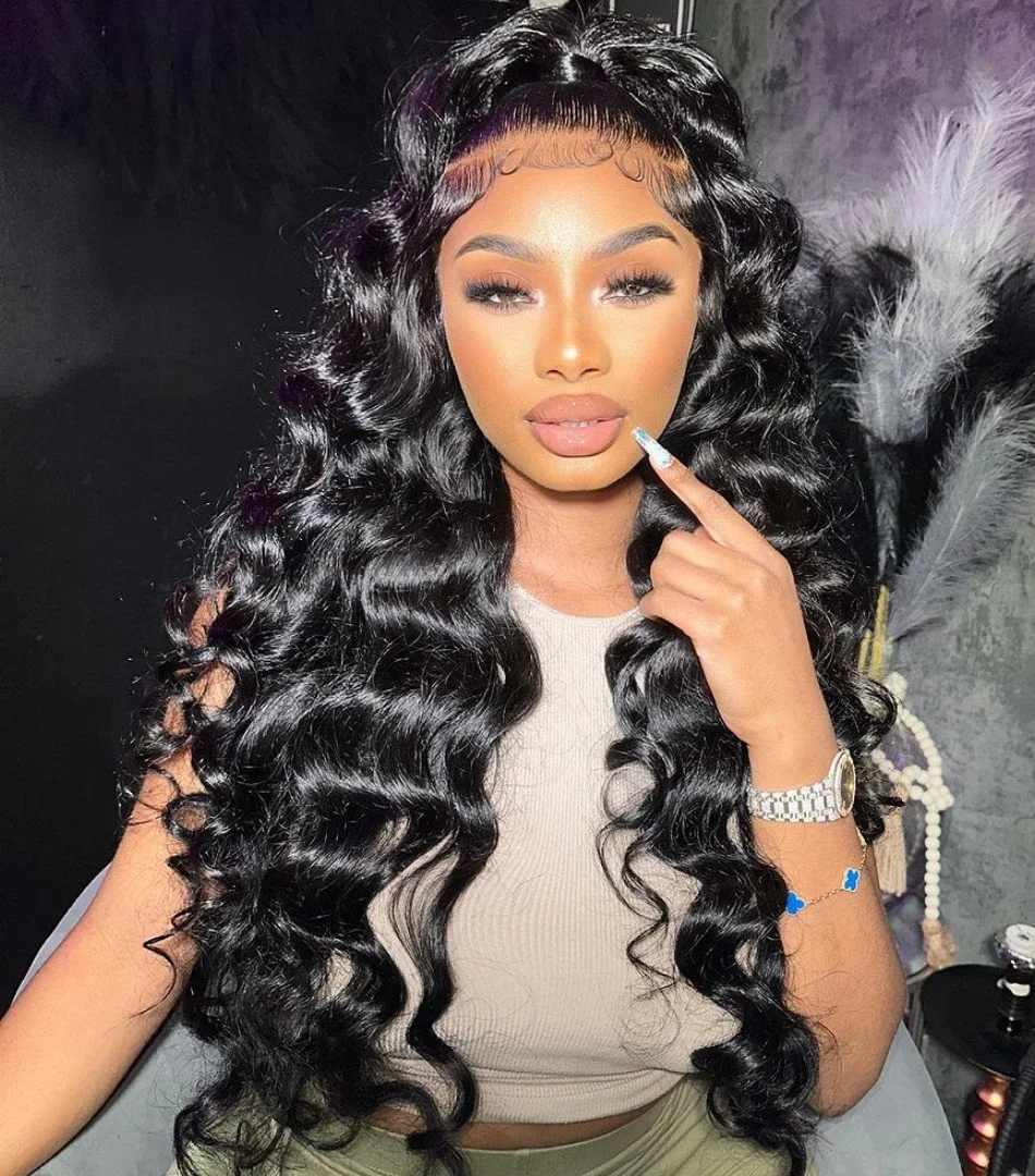 HD 13x6 Loose Nature Wave Lace Front Human Hair Wigs 250% Transparent 30 40 Inch 13x4 360 Full Deep Water Wave Lace Frontal Wig - Image 17