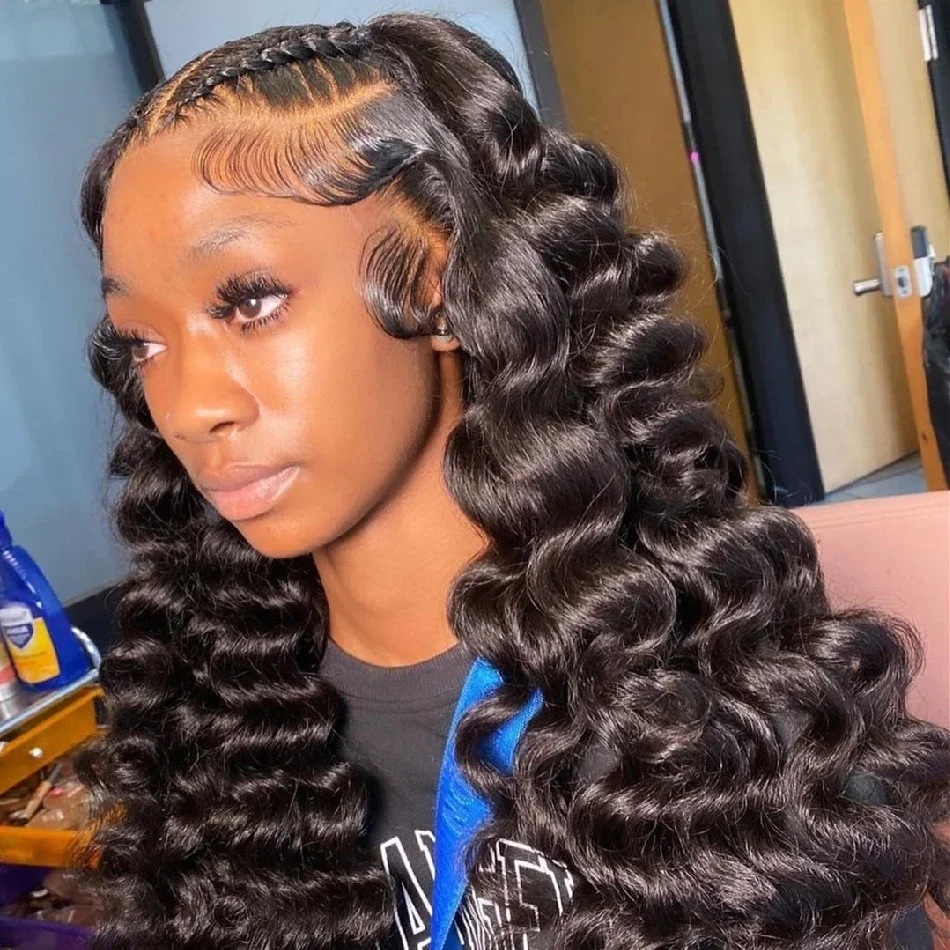 HD 13x6 Loose Nature Wave Lace Front Human Hair Wigs 250% Transparent 30 40 Inch 13x4 360 Full Deep Water Wave Lace Frontal Wig - Image 24