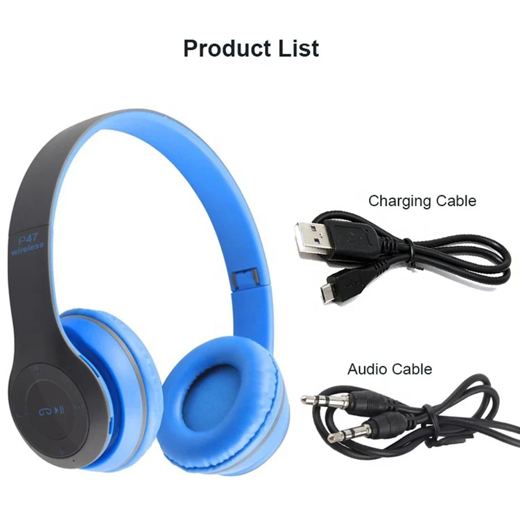 Headphones wireless blue tooth P47 earphone Foldable headset for mobile phone or computer audifonos AUX line TF card - Image 10