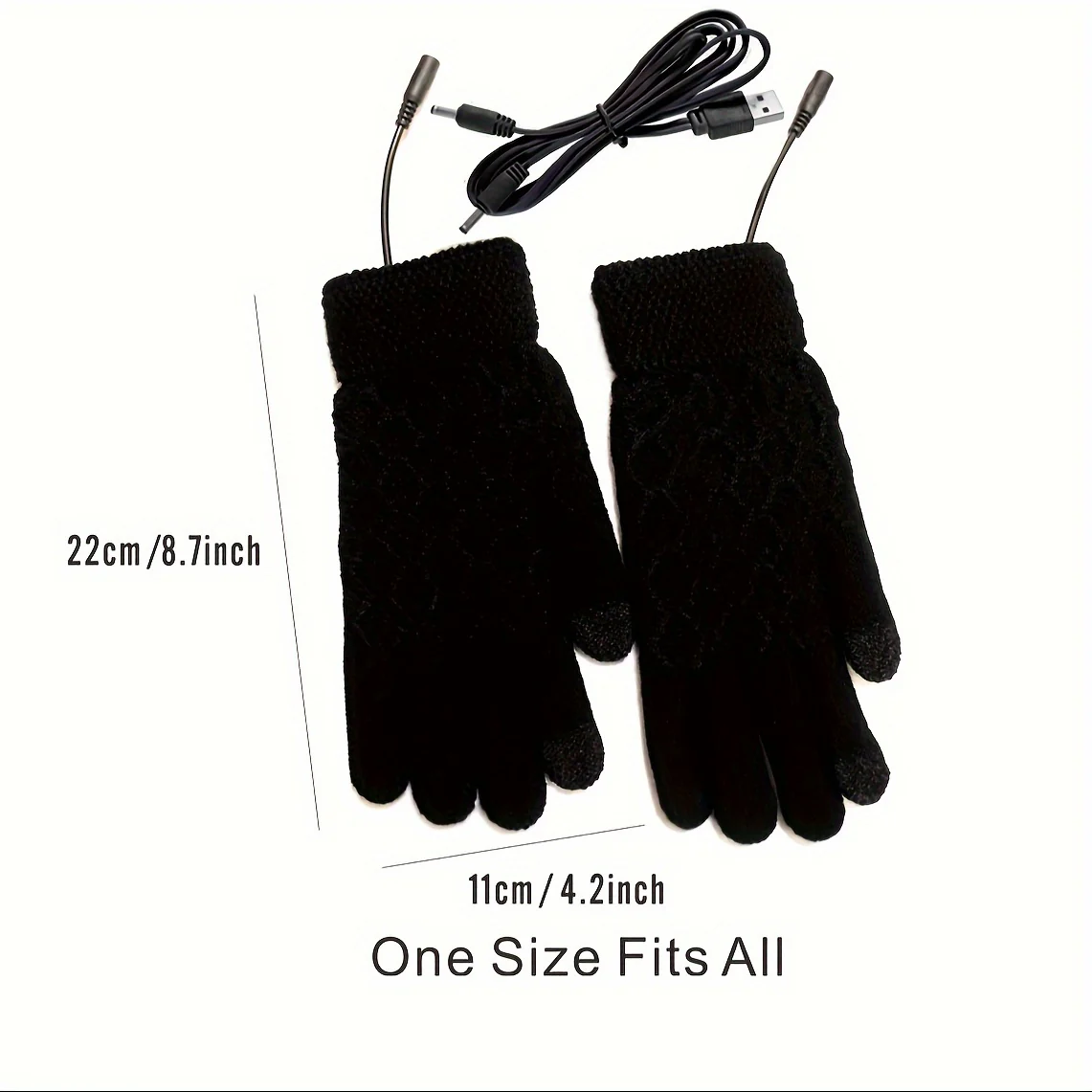 [Heated Fingerless] USB Heating Gloves | Knitted Fingerless | Washable Design | Winter Hand Warmth | Laptop Gloves - Image 11