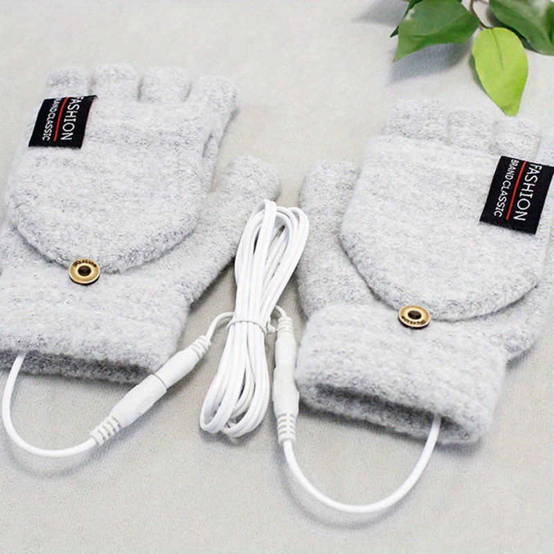 [Heated Fingerless] USB Heating Gloves | Knitted Fingerless | Washable Design | Winter Hand Warmth | Laptop Gloves - Image 13