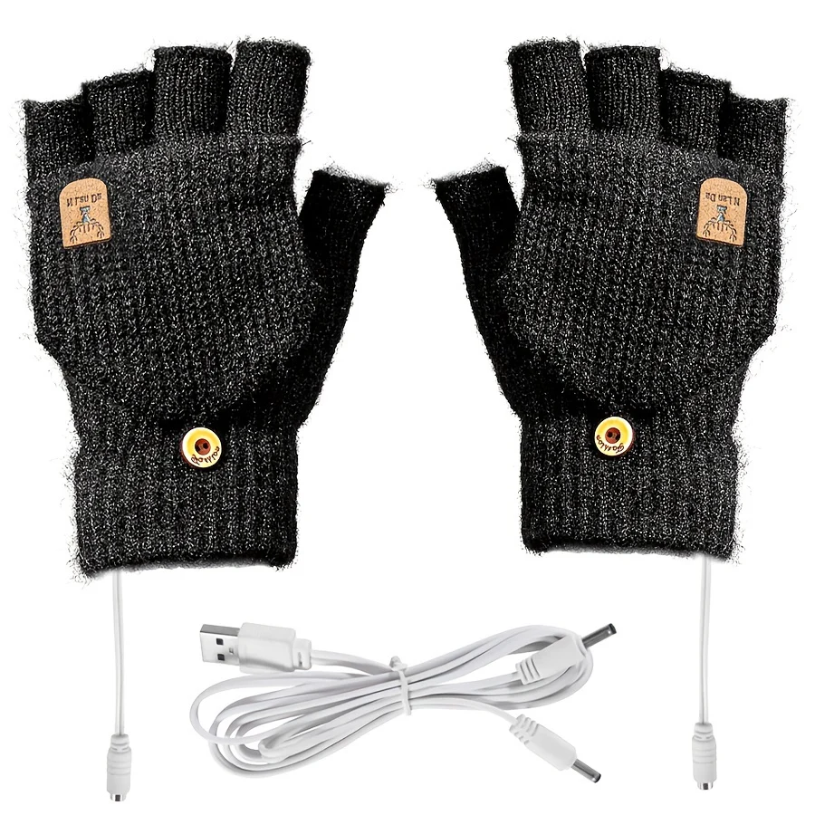 [Heated Fingerless] USB Heating Gloves | Knitted Fingerless | Washable Design | Winter Hand Warmth | Laptop Gloves - Image 14