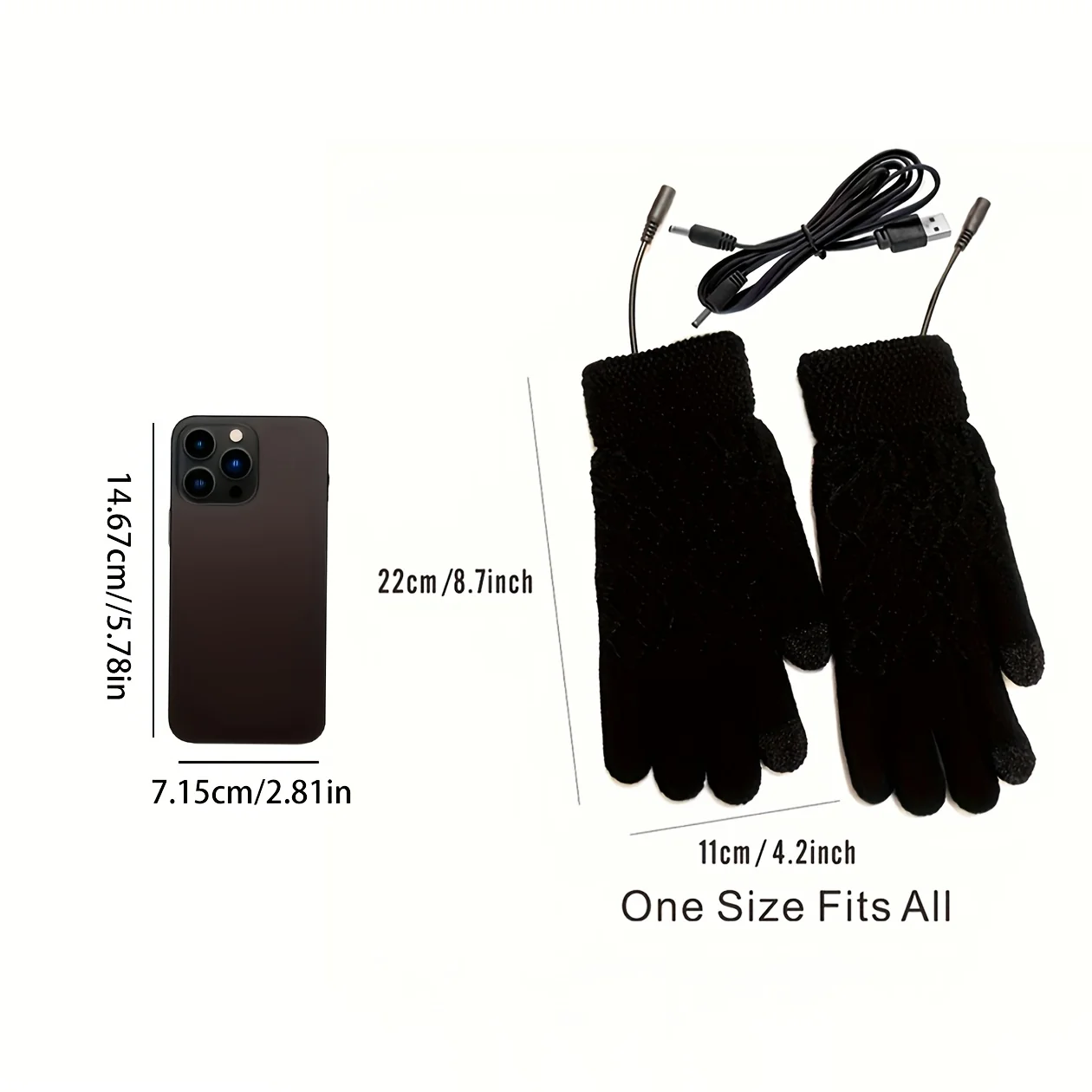 [Heated Fingerless] USB Heating Gloves | Knitted Fingerless | Washable Design | Winter Hand Warmth | Laptop Gloves - Image 4