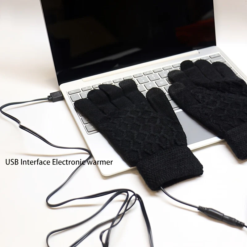 [Heated Fingerless] USB Heating Gloves | Knitted Fingerless | Washable Design | Winter Hand Warmth | Laptop Gloves - Image 7