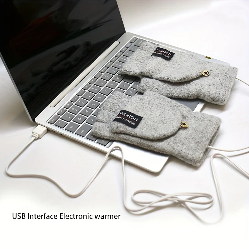 [Heated Fingerless] USB Heating Gloves | Knitted Fingerless | Washable Design | Winter Hand Warmth | Laptop Gloves - Image 8