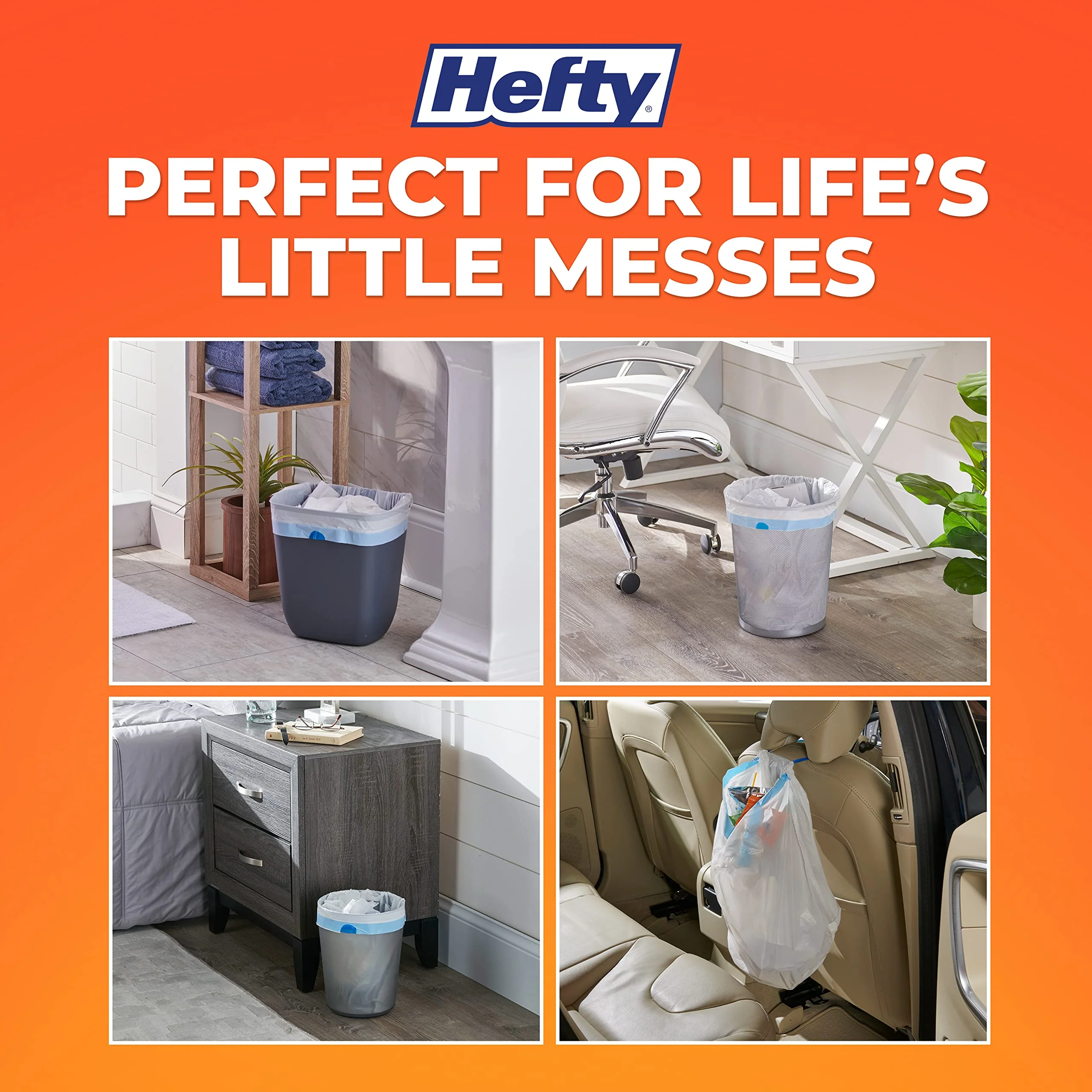 Hefty Small Garbage Bags, Unscented, 4 Gallon, 34 Count - Image 3