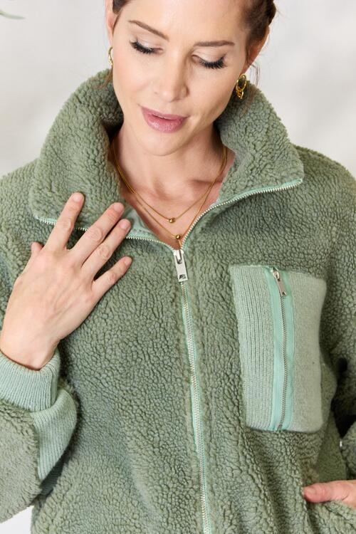 Heimish Full Size Zip Up Collared Neck Jacket - Image 14
