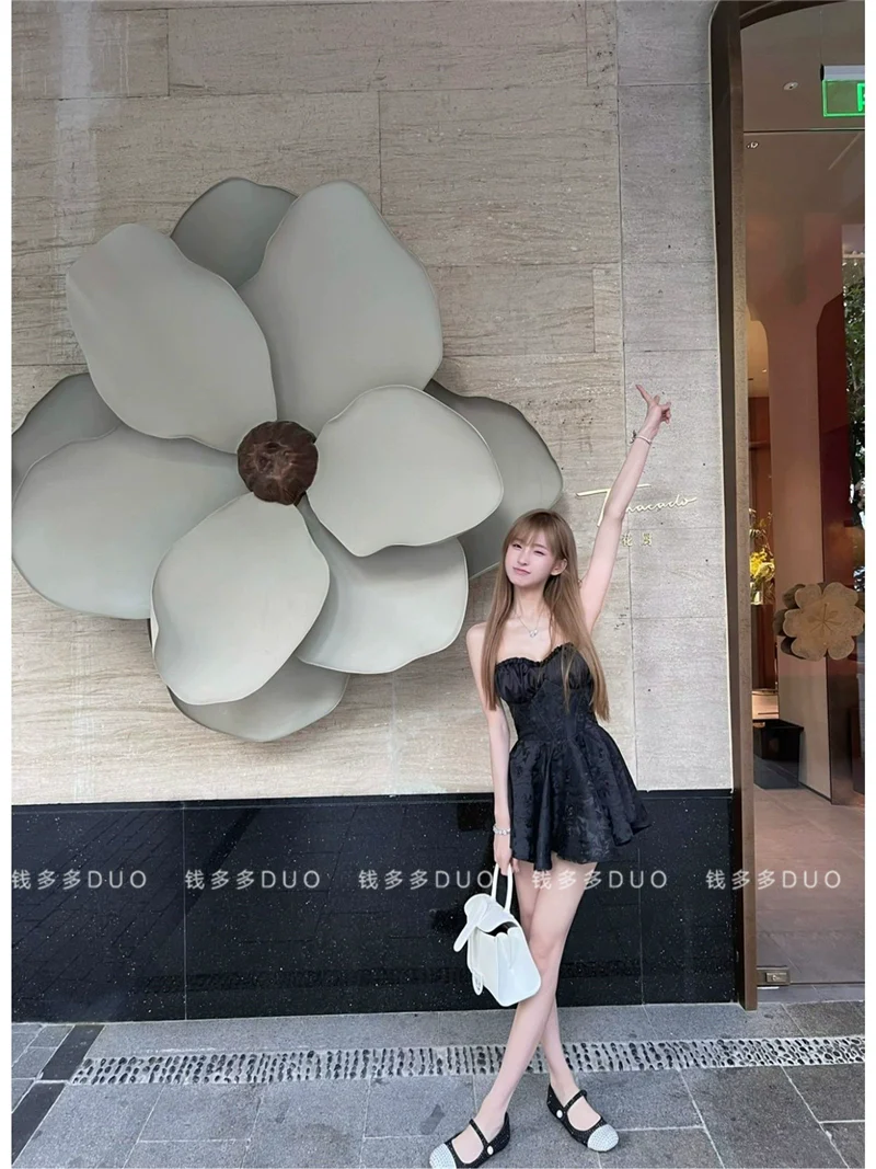 Hepburn Style Little Black Dress Pettiskirt Fancy Waist-Tight Tube Top Dress Elegant Sexy Short Slim Looking Skirt - Image 8