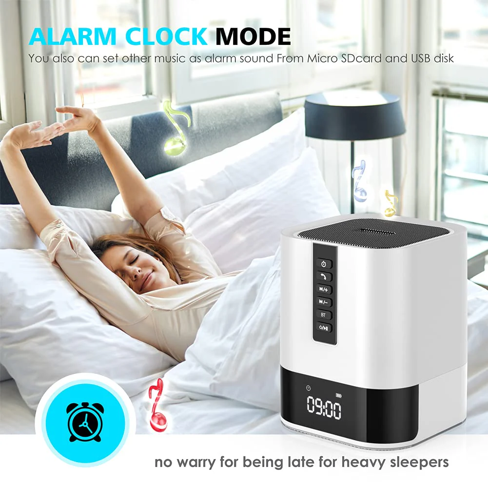 Hetyre Night Light Bluetooth Speaker, 5 in 1 Touch Control Bedside Lamp Dimmable Multi-Color Changing, Bedroom Alarm Clock, Best Birthday Gift Ideas for 10 11 12 13 14 Year Old Teenage Girls/Boys - Image 7