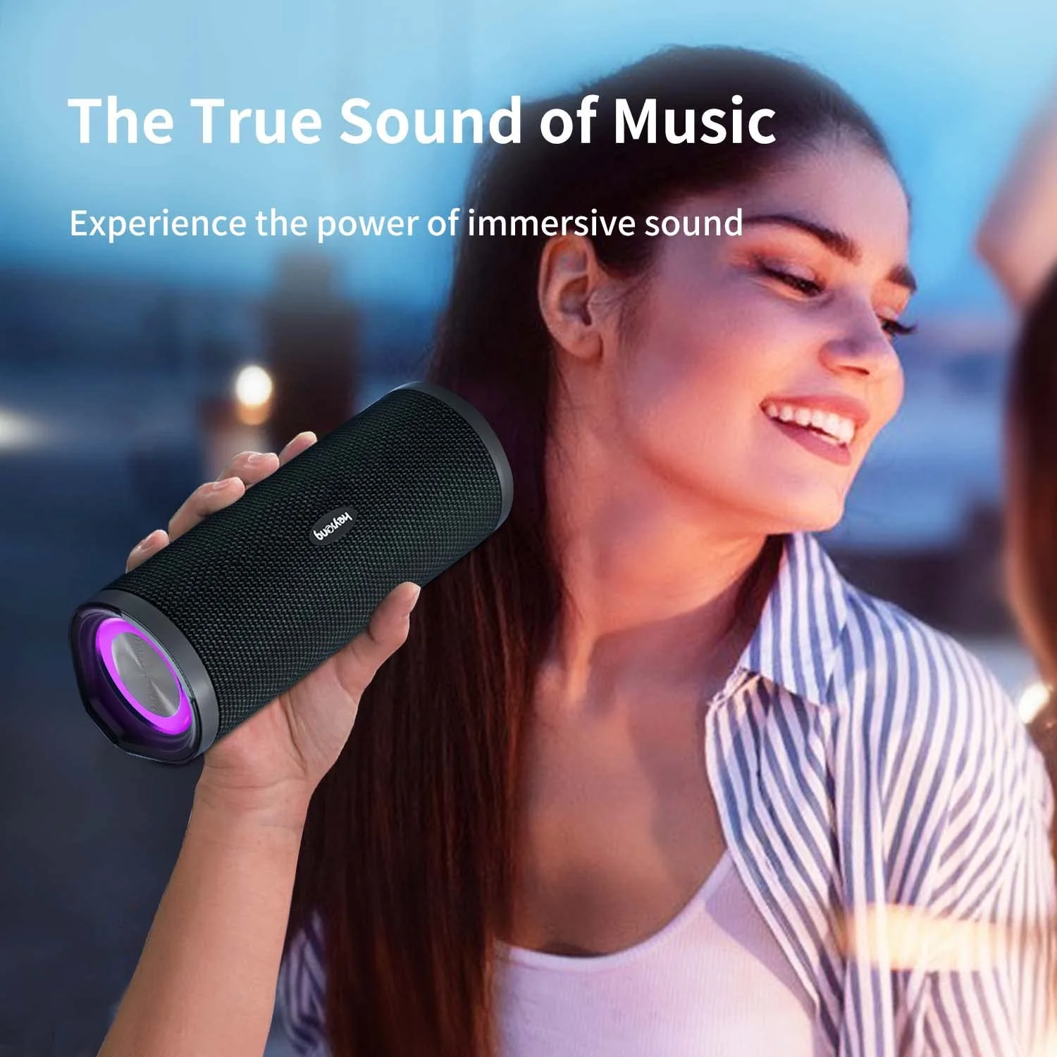 HEYSONG Portable Bluetooth Speaker, Wireless Outdoor Speakers, IPX7 Waterproof, 40H Playtime, TF Card, Loud Stereo Sound for Beach, Boat, Pool, Camping, Bike, Shower, Gifts for Men - Image 4