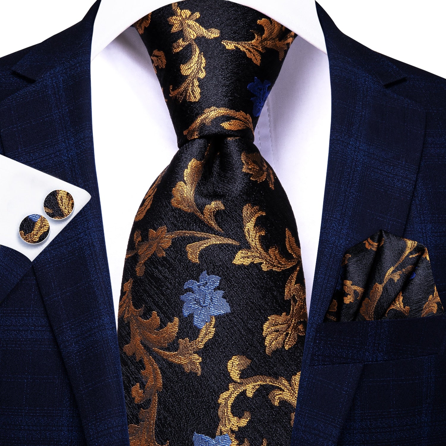 Hi-Tie Blue Business Solid 100% Silk Men's Tie NeckTie 8.5cm Ties for Men Formal Luxury Wedding High Quality Gravata - Image 7