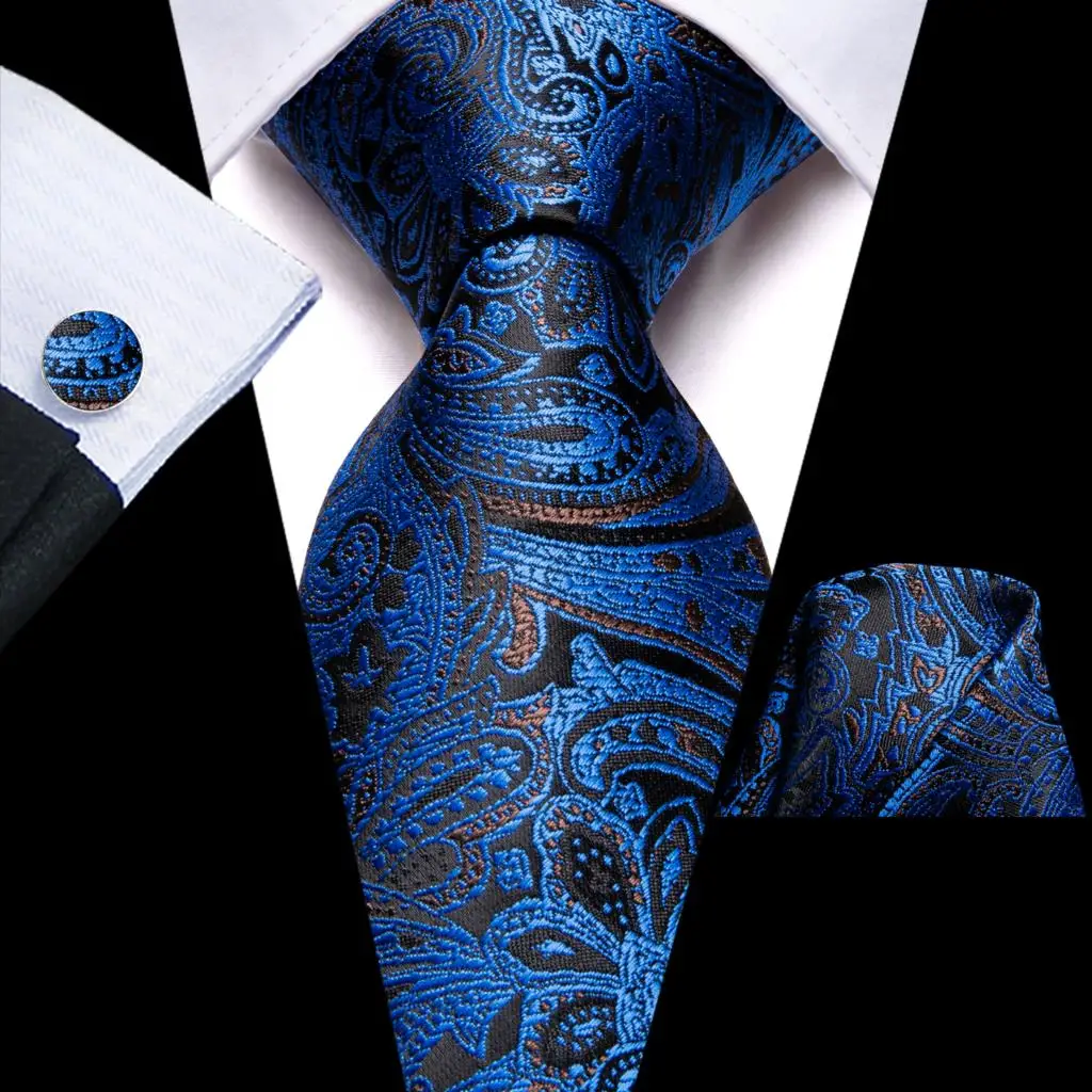 Hi-Tie Blue Business Solid 100% Silk Men's Tie NeckTie 8.5cm Ties for Men Formal Luxury Wedding High Quality Gravata - Image 30