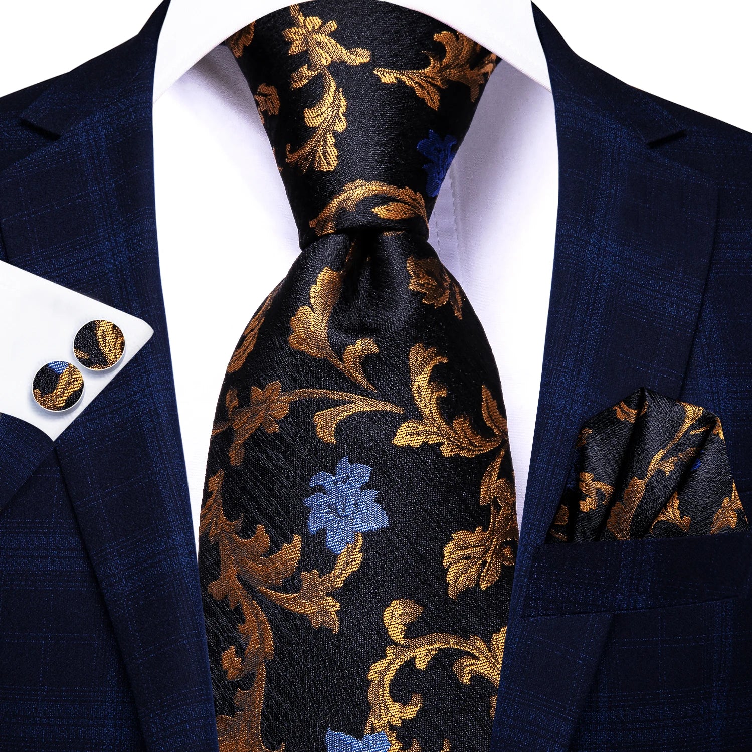 Hi-Tie Blue Business Solid 100% Silk Men's Tie NeckTie 8.5cm Ties for Men Formal Luxury Wedding High Quality Gravata - Image 63